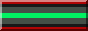 A feral scientist flag consisting of seven horizontal stripes: Red on the top and bottom, black immediately next to the red stripes, dark gray making up the majority of the flag, and bright breen in the middle.